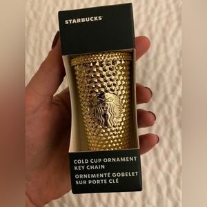 Gold Studded Starbucks Keychain